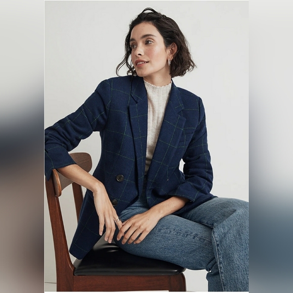 Madewell $248 Petite Rosedale Blazer in Plaid Size Petite 00  NN189 - Picture 4 of 11